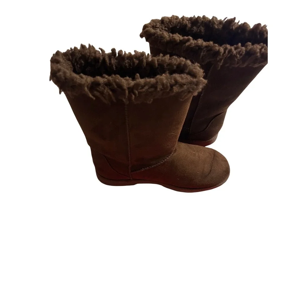 So‎ Soft Boots Women's Brown Faux Suede Fur Lined Winter Cozy
